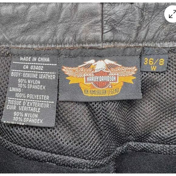 Harley Davidson Women's 8 Vapor Mixed Media Heavy Leather Moto Riding Pant Black - Picture 8 of 9